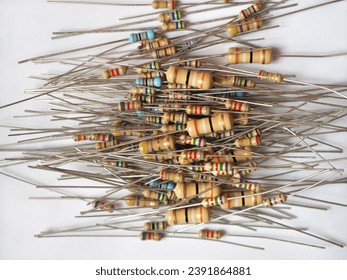 Resistor stack. Electrical components. Carbon film resistors. 