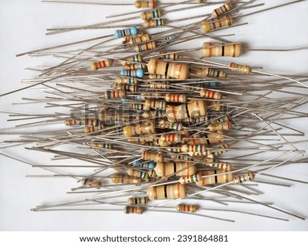 Resistor stack. Electrical components. Carbon film resistors. 