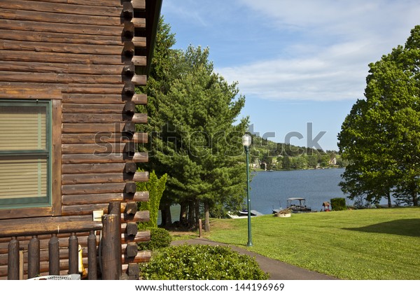 Resort Log Cabin Deep Creek Resort Nature Parks Outdoor Stock Image