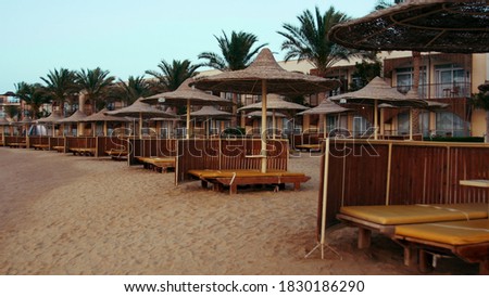 Image, Stock Photo sunbeds Relaxation Calm