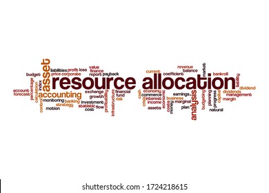 Resource Allocation Word Cloud Concept On White Background