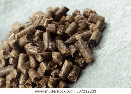 Resource. Pellets on the table