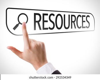 Resources written in search bar on virtual screen