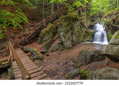 Resov waterfalls on the river Huntava in Nizky Jesenik, Northern Moravia, Czech Republic