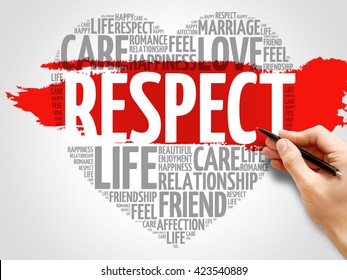 Respect Concept Heart Word Cloud