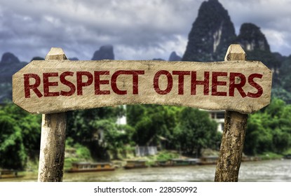 Respect Others Wooden Sign With A Agricultural Background