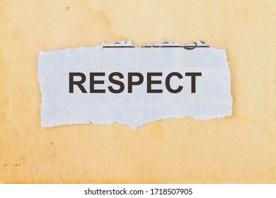 Respect - a word on an old paper - Shutterstock ID 1718507905