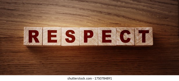 Respect word written on wood block. respect text on table, Business ethics concept. - Shutterstock ID 1750784891