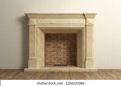 Respectable fireplace at home interior
