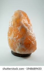 Respiratory Tract Lamp Made Of Orange Mineral Stone, On A Stand
