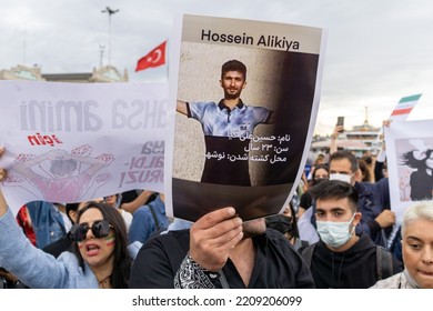 In Response To The Arrest Of An Iranian Woman Mahsa Amini By The Country's Morality Police In Tehran, A Protest Demonstration Was Held In Kadikoy Istanbul, Turkey On October 2, 2022.