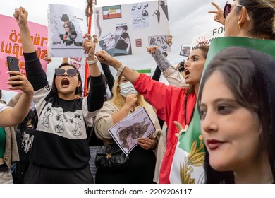 In Response To The Arrest Of An Iranian Woman Mahsa Amini By The Country's Morality Police In Tehran, A Protest Demonstration Was Held In Kadikoy Istanbul, Turkey On October 2, 2022.