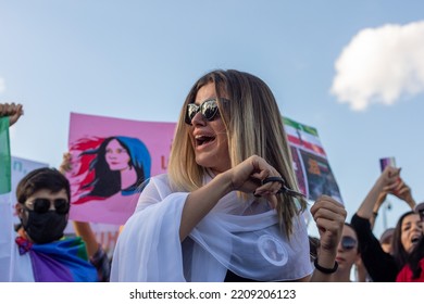 In Response To The Arrest Of An Iranian Woman Mahsa Amini By The Country's Morality Police In Tehran, A Protest Demonstration Was Held In Kadikoy Istanbul, Turkey On October 2, 2022.