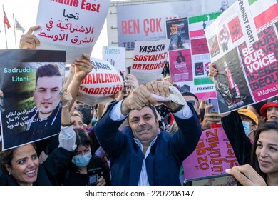 In Response To The Arrest Of An Iranian Woman Mahsa Amini By The Country's Morality Police In Tehran, A Protest Demonstration Was Held In Kadikoy Istanbul, Turkey On October 2, 2022.