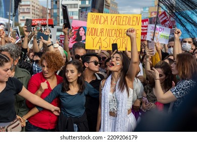 In Response To The Arrest Of An Iranian Woman Mahsa Amini By The Country's Morality Police In Tehran, A Protest Demonstration Was Held In Kadikoy Istanbul, Turkey On October 2, 2022.