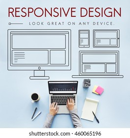 Responsive Design Layout Webpage Template Concept