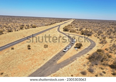 Rest area near Ghanzi and Mamuno turnoff, Botswana, Africa
