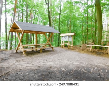 Rest area on the hiking and cycling path - Powered by Shutterstock