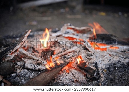 The rest of the fire burns wood