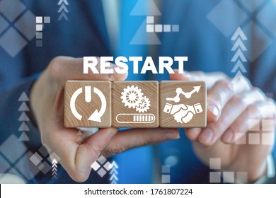 Restart Reopening Business Concept. Recovery Of Work Of Small And Medium Enterprises After Crisis.