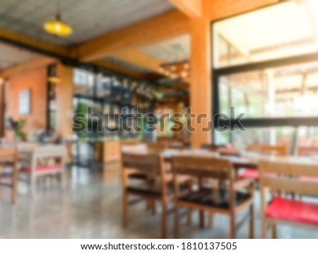 Restaurant or Cafe interior blur background.