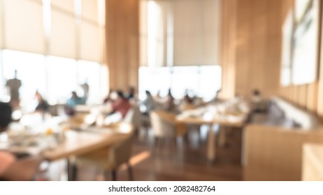 Restaurant Dininng Table Blur Background With People Or Customers In Luxury Hotel Food And Beverage Facility With Blurry Bar Bistro Counter For Coffee Shop And Cafe Drink Catering Service