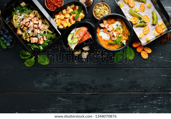 Restaurant Dish Delivery Catering Dinner Dishes Stock (Edit Now) 1348070876