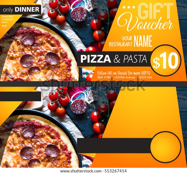 Restaurant Gift Voucher Flyer Template Delicious Stock Photo Edit Now