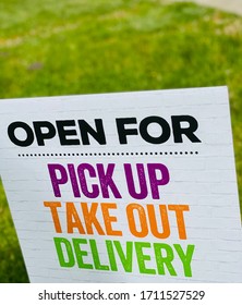 Restaurant Open For Take Out Delivery And Online Order Pickup Banner Sign