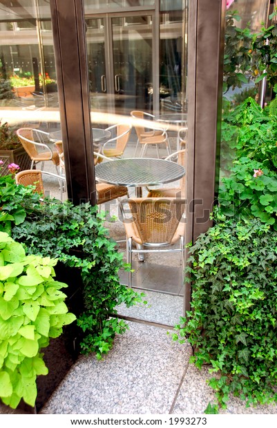 Restaurant Outdoor Patio Behind Glass Walls Stock Photo Edit Now