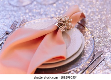 Restaurant Pink Wedding Tables, Banquet, Table Server