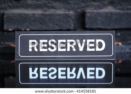 Restaurant reserved table