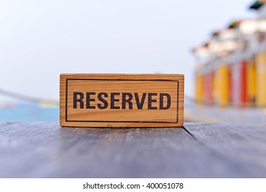 Restaurant Reserved Table Sign.