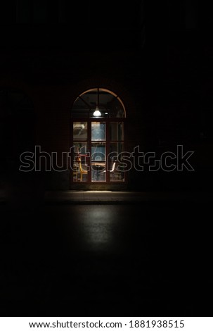 Restaurant table light up at night