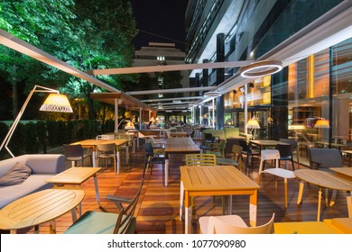 Restaurant terrace in the summer night