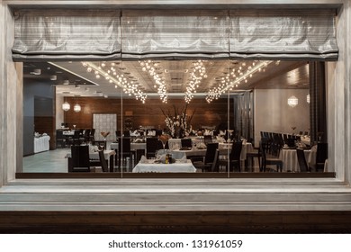 Restaurant View Through A Huge Window