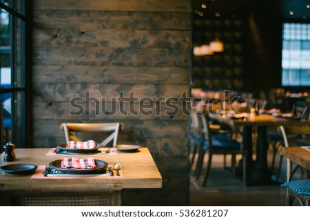 Restaurant with wooden interior