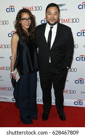 Restauranteur David Chang (R) And Guest Attend The Time 100 Gala At Frederick P. Rose Hall On April 25, 2017 In New York City.