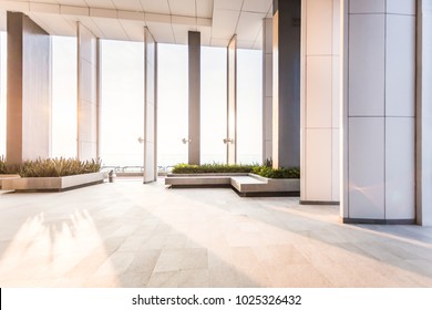 Resting area of a building, wide space in a building.interior of modern office, Abstract Background. Store, interior, office, elegant stools bright hall, 