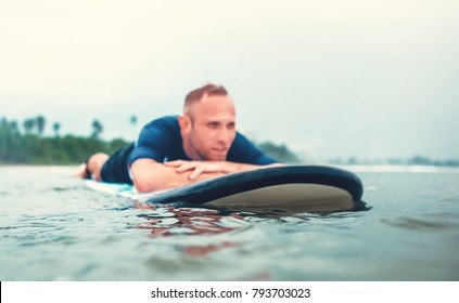 Resting Surfer Man On Board Stock Photo 793703023 | Shutterstock