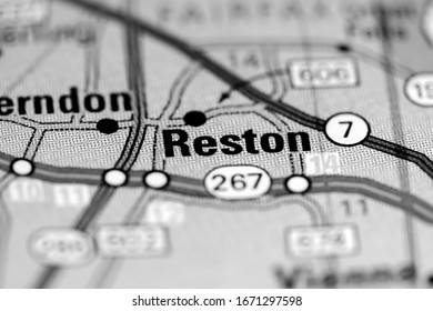 Reston. Virginia. USA On A Map