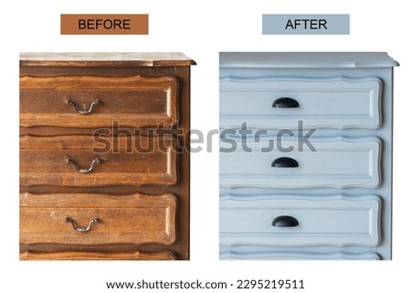 Restoration of antique furniture. Dresser makeover. Before  after