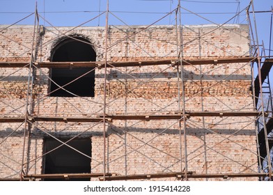 Restoration Of The Brick Building. Repair Of The School Building. Repair Of The School On Arbat In Almaty. Brickwork