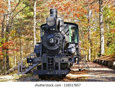 The Restored Engine Of A Steam Locomotive On Display At The Cradle Of Forestry.  It Was Used For Logging For Over 40 Years.