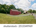 Restored Red Barn in the Village of Old Bethpage in Long Island New York