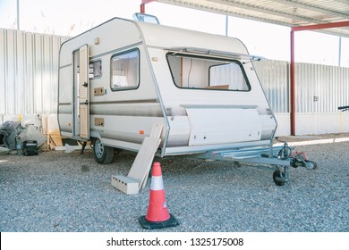 Restoring Old Caravan With Door Open