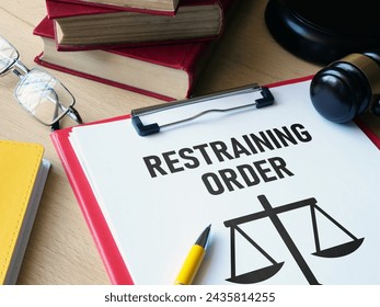 Restraining order is shown using a text