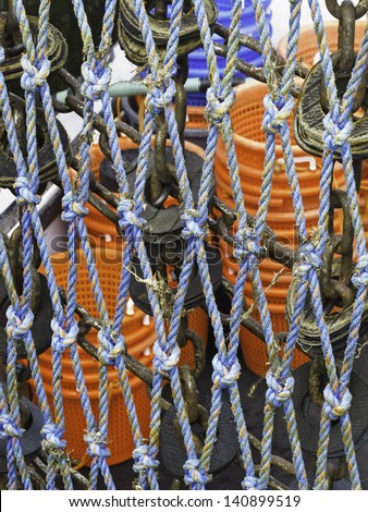 Similar – Image, Stock Photo Rope network detail.