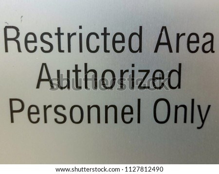 restricted access sighn stock photo edit now 1127812490 shutterstock