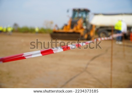 restricted area. site in construction. risk of injury.
